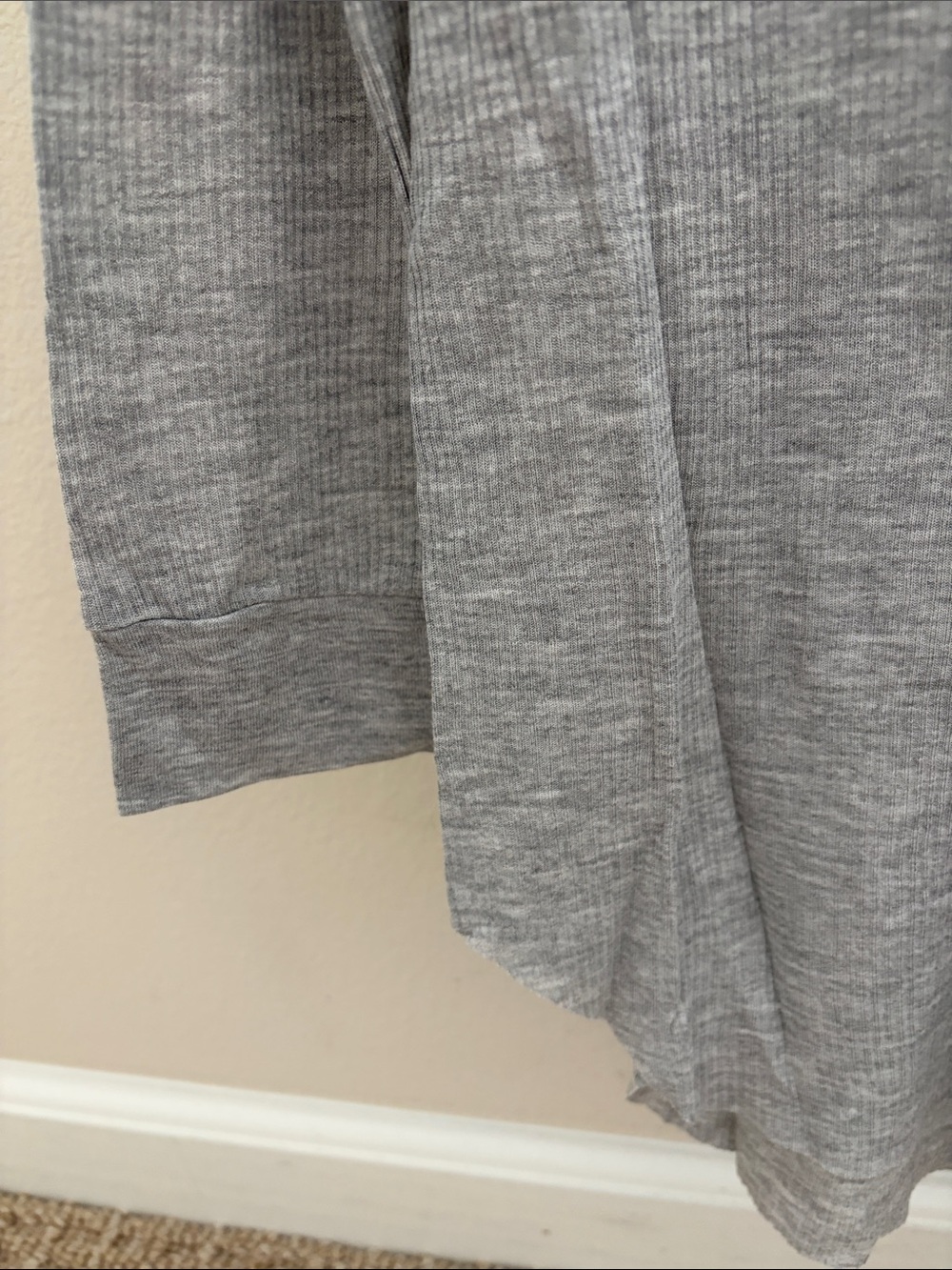 Enza Costa Heather Gray Scoop Neck Long Sleeve Top - Picture 3 of 5